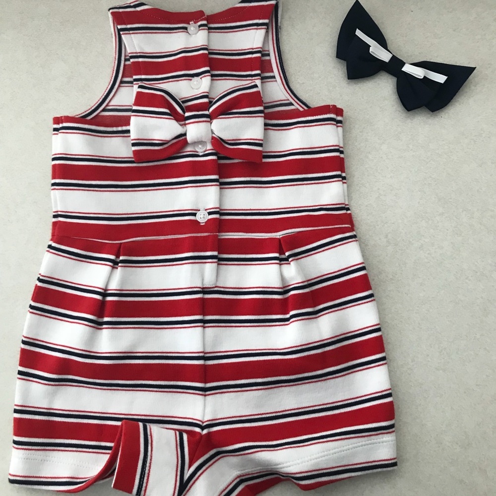 Janie and Jack Romper with Matching Hair Bow
